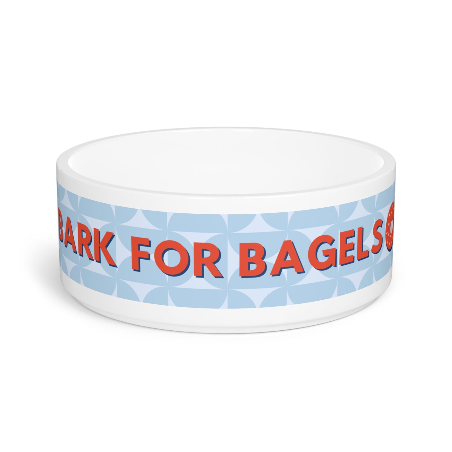 Bark for Bagels Pet Bowl - Blue