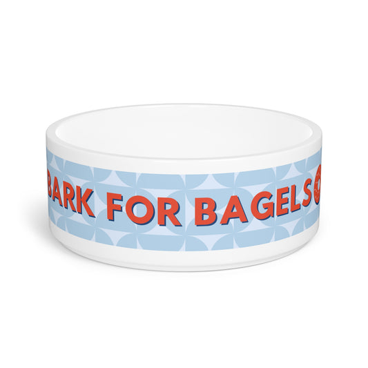 Bark for Bagels Pet Bowl - Blue