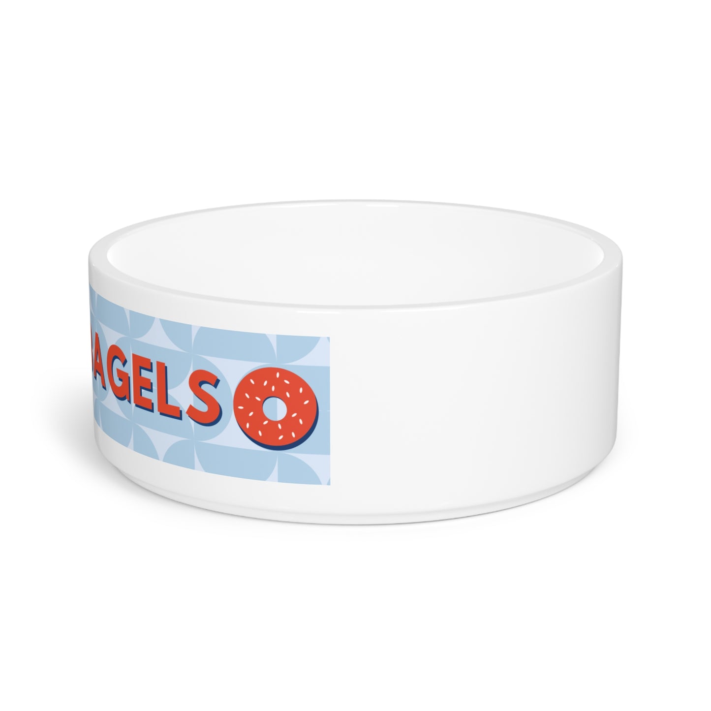 Bark for Bagels Pet Bowl - Blue