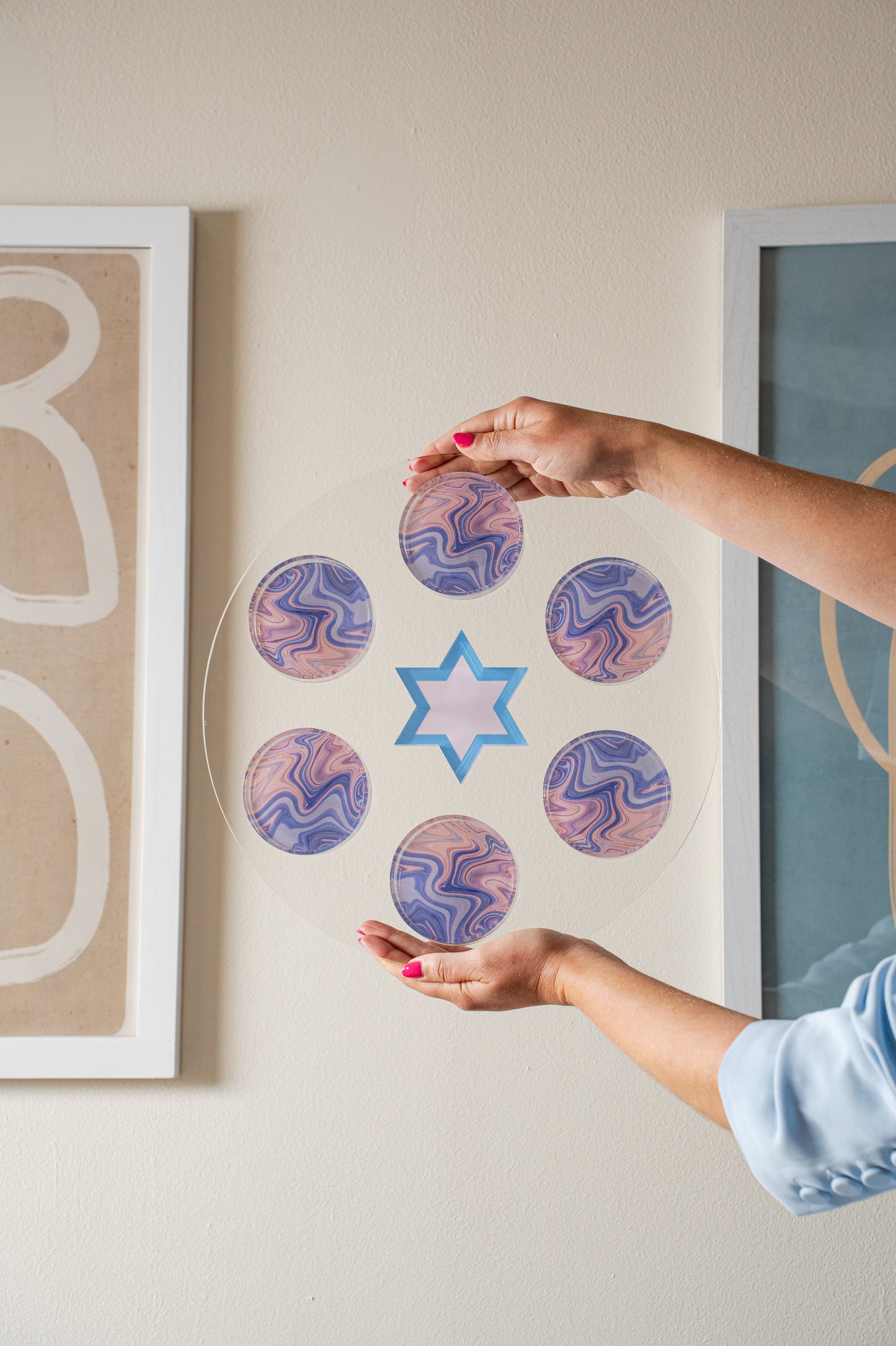 Lavender Swirl Seder Plate/Holiday Platter