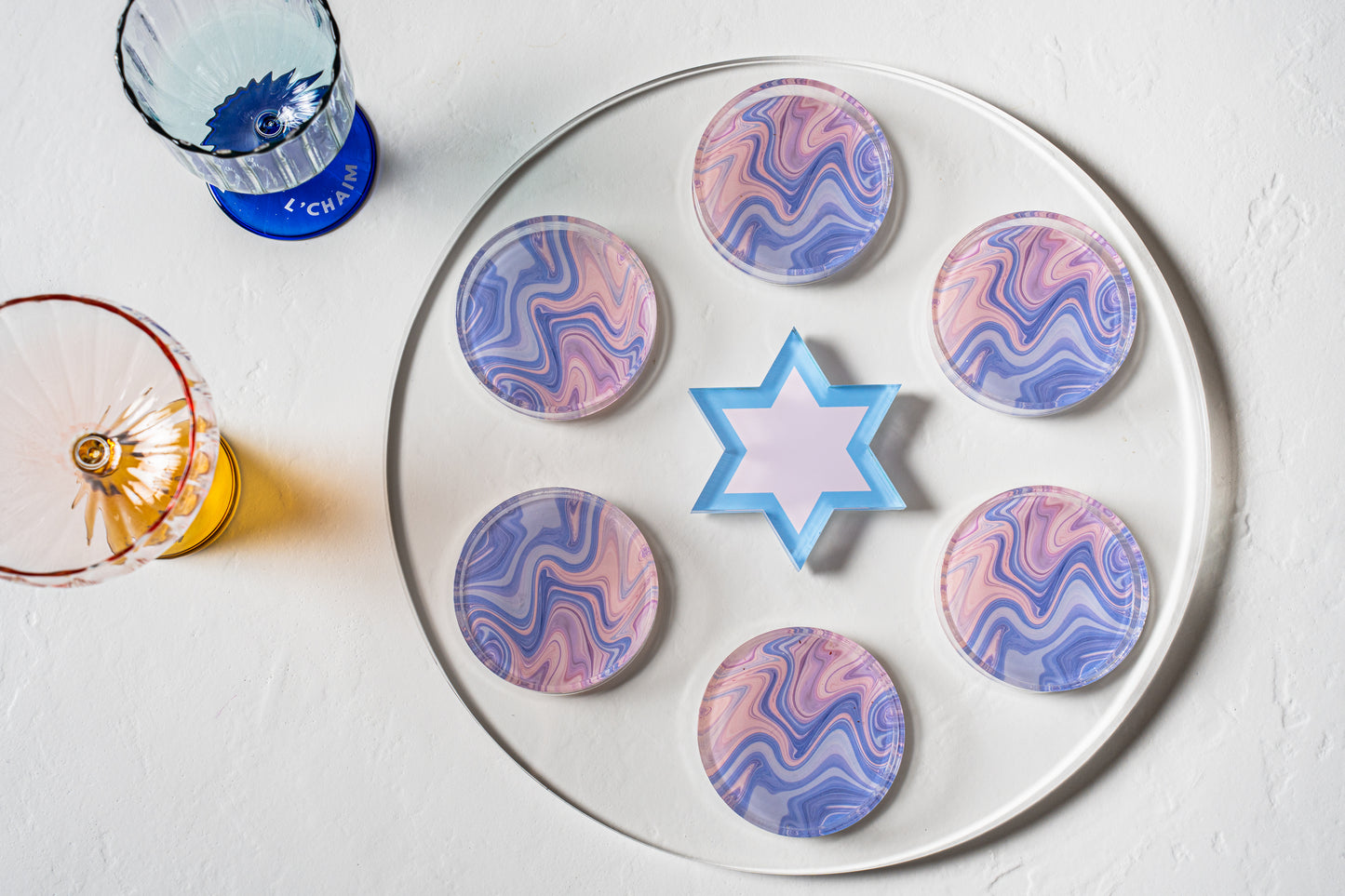 Lavender Swirl Seder Plate/Holiday Platter