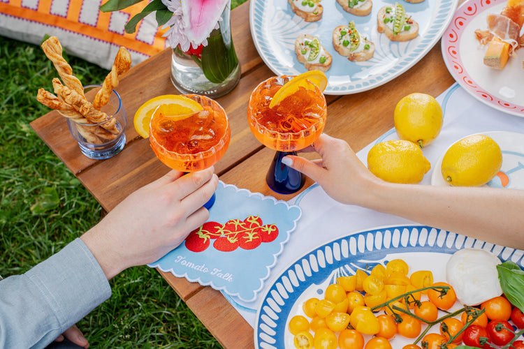 Nonna Nosh Collection featuring plates and linens inspired by Nonna