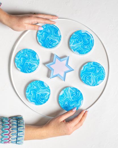 Blueberry Swirl Seder Plate/Holiday Platter