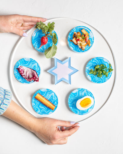 Blueberry Swirl Seder Plate/Holiday Platter