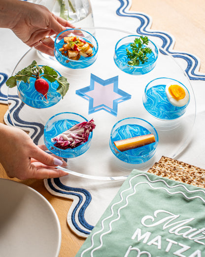 Blueberry Swirl Seder Plate/Holiday Platter