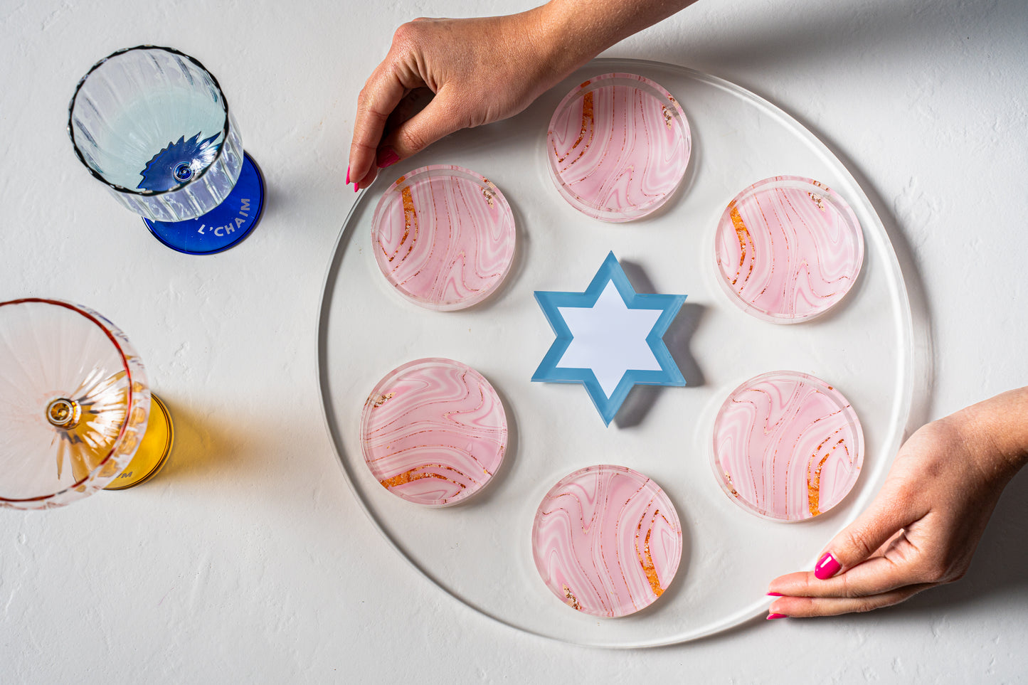 Strawberry Swirl Seder Plate/Holiday Platter