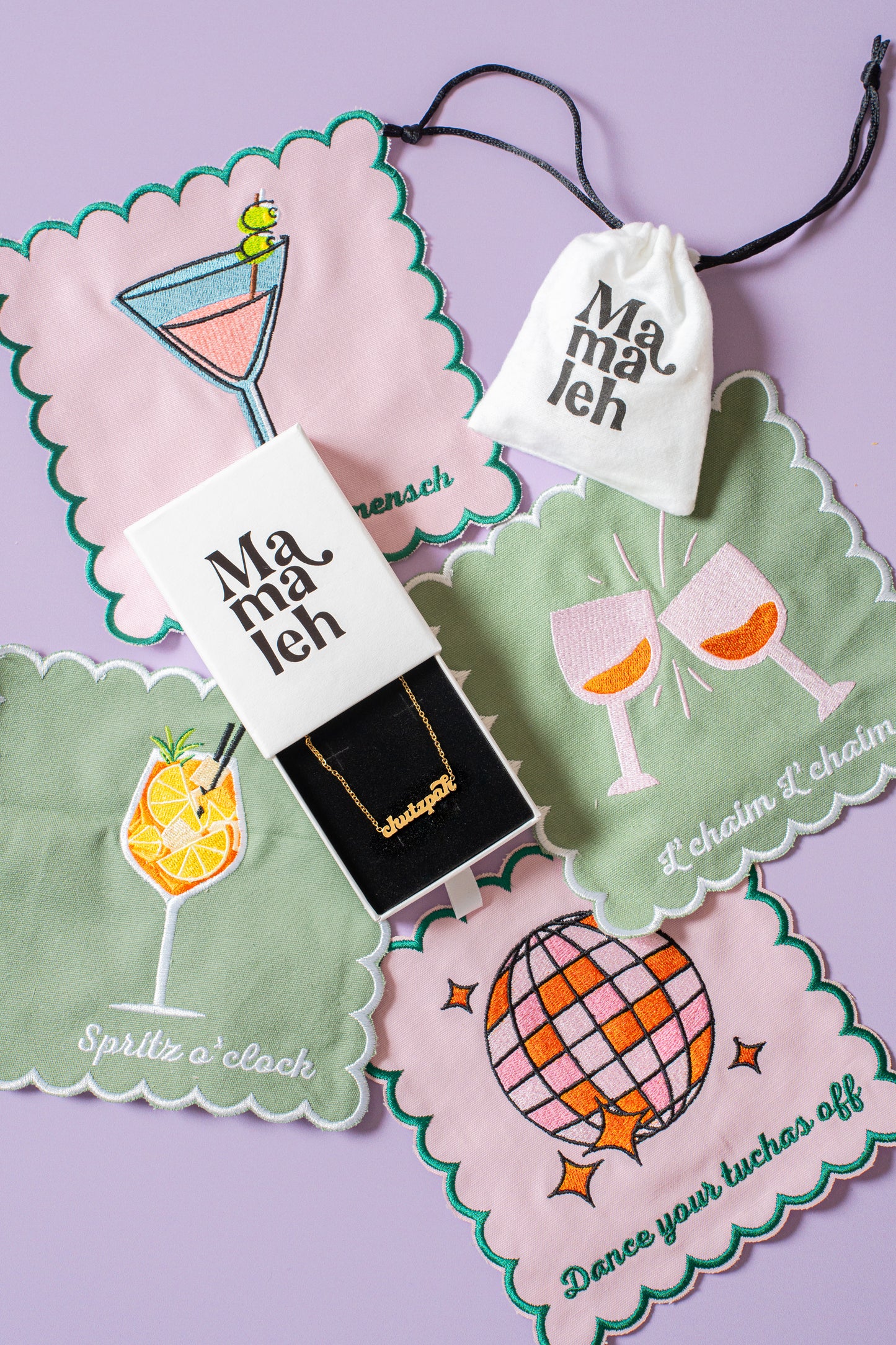 Chutzpah Gift Set - Necklace & Cocktail Napkins *Limited Time*