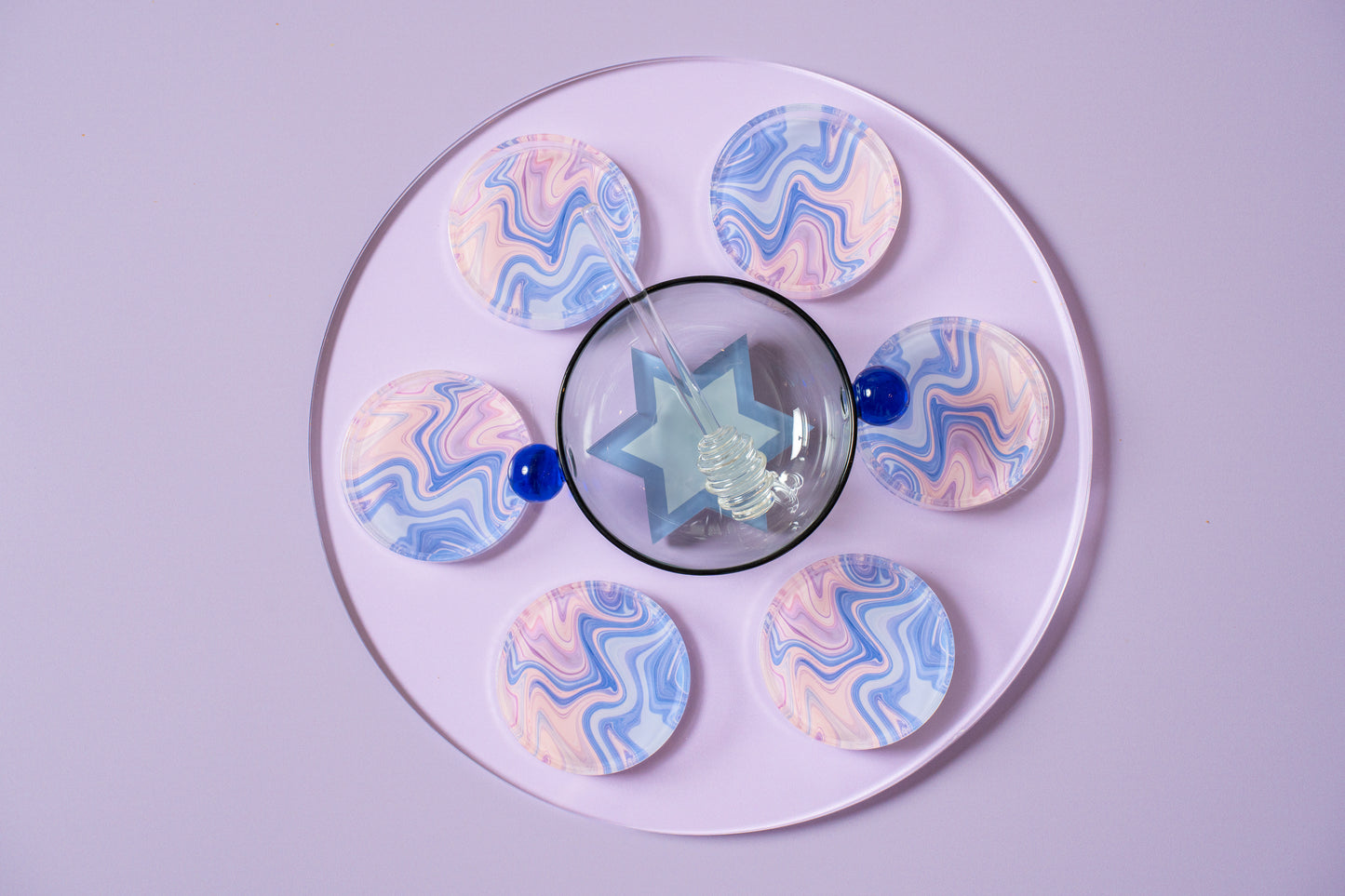 Lavender Swirl Seder Plate/Holiday Platter