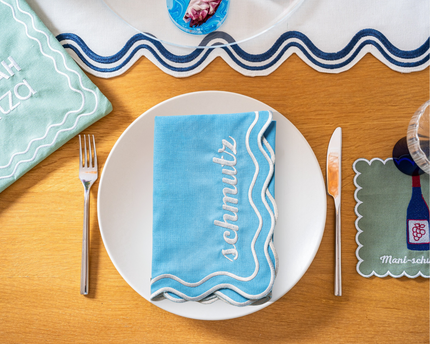 Light Blue Schmutz Dinner Napkins