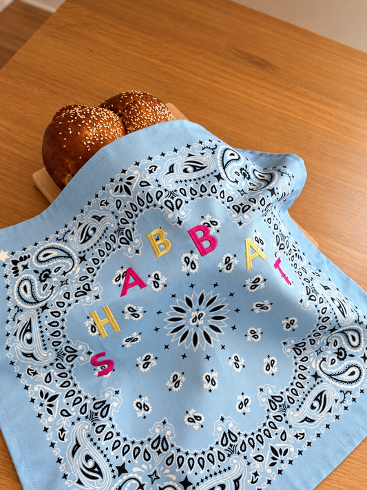 Bandana Print Embroidered Challah Cover
