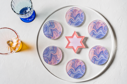 Preorder: Lavender Swirl Seder Plate/Holiday Platter