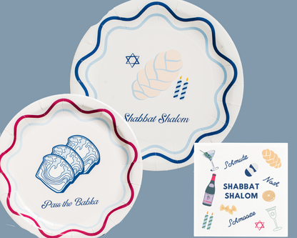 Shabbat Plate & Napkin Set