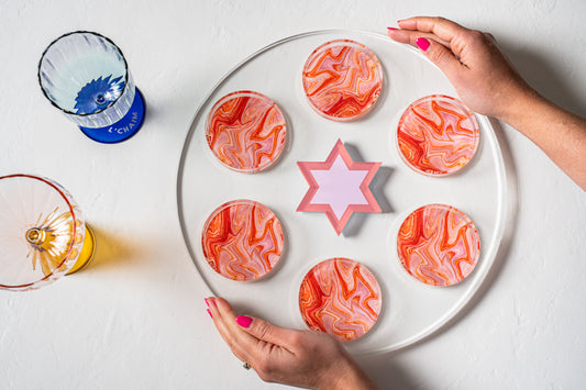 Cranberry Swirl Seder Plate/Holiday Platter